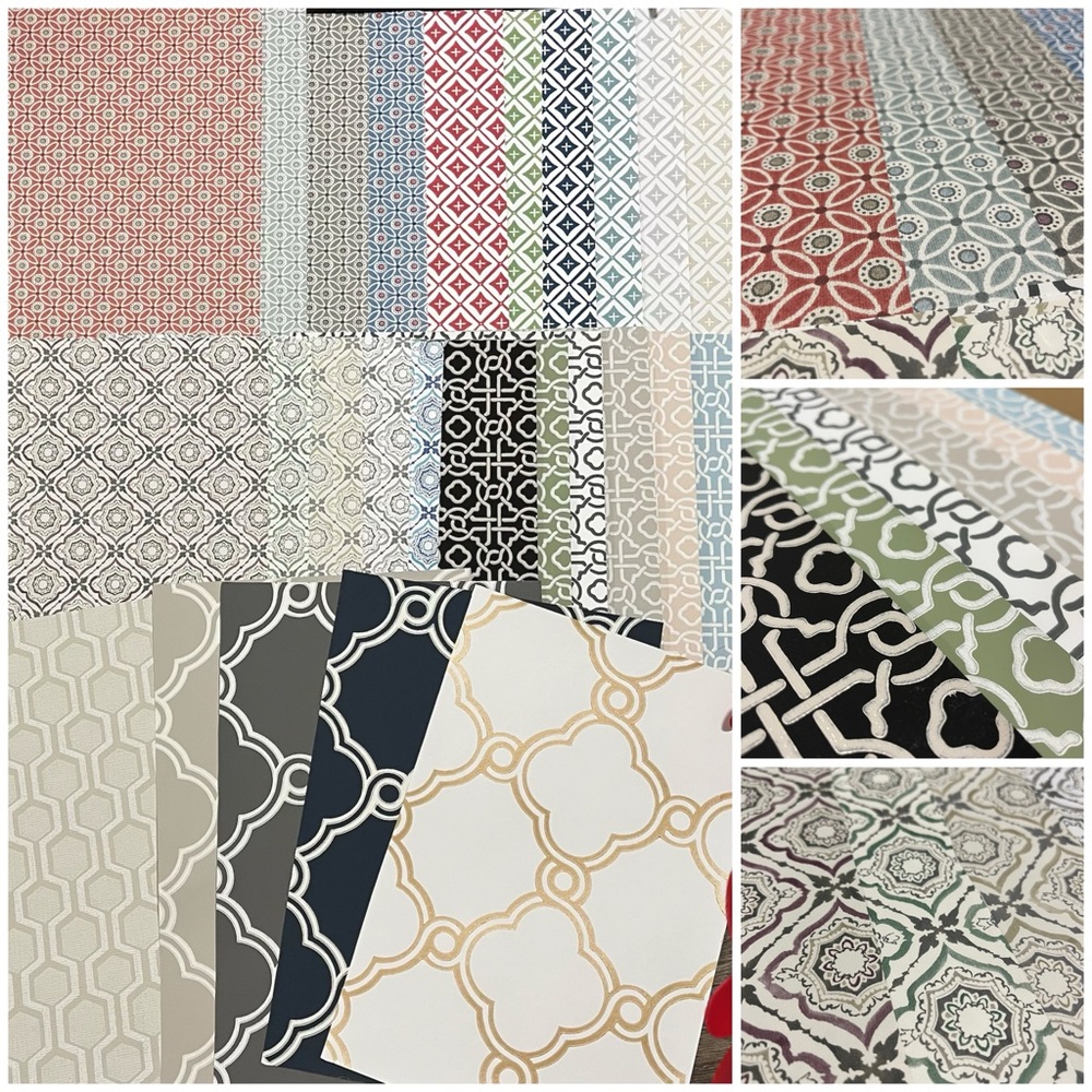 26 Large Multicolor Geometric Patterns Semi Textured Wallpaper Sample Sheets
